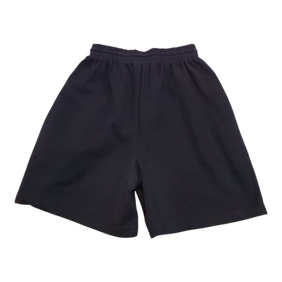 NWT MICHAEL CARRIE SZ M High Waisted Wide Leg Black Waffle Textured Shorts - Picture 4 of 6